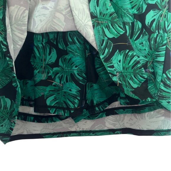 Tropical Leaf Print Swim Skort Skirt Womens XL Green New - Picture 4 of 8